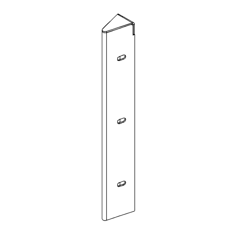 Gepoedercoat staal hoekstuk 30° 30 cm