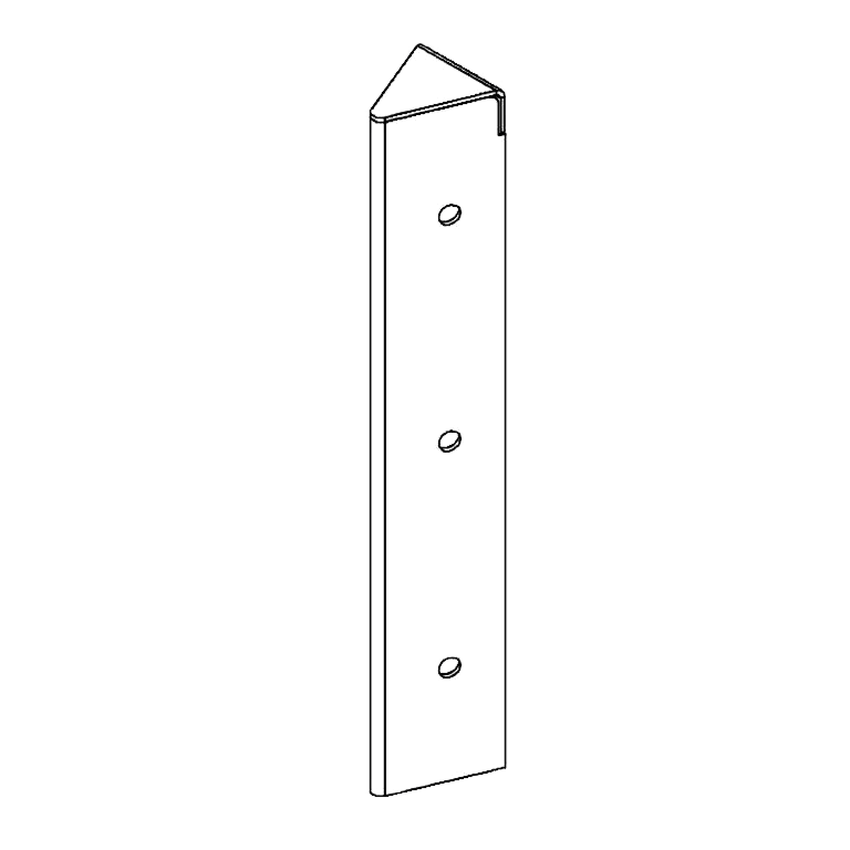 Cortenstaal hoekstuk 45° 30 cm