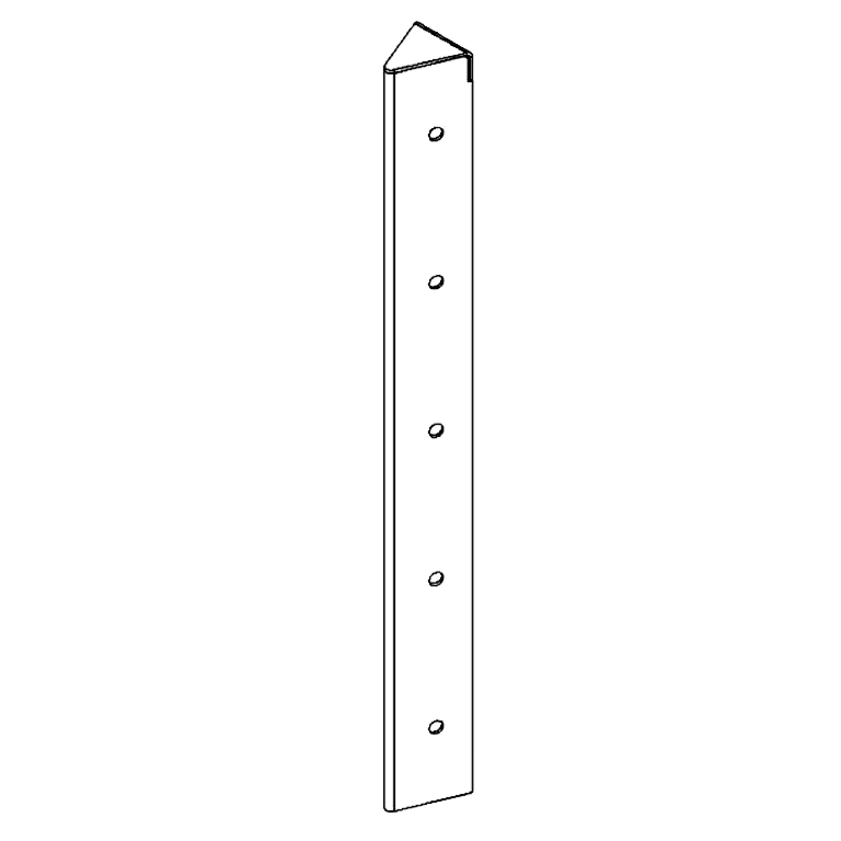 Cortenstaal hoekstuk 45° 50 cm