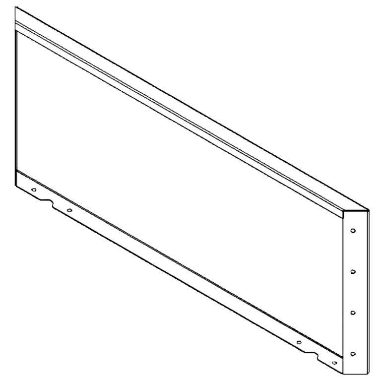 Gepoedercoat staal paneel 40 x 100 cm