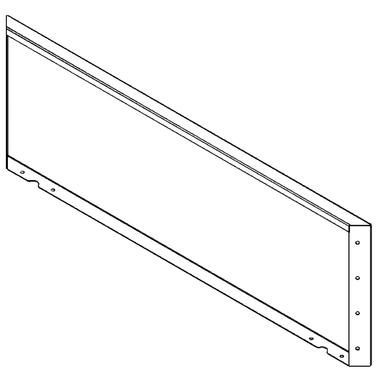 Gepoedercoat staal paneel 40 x 120 cm