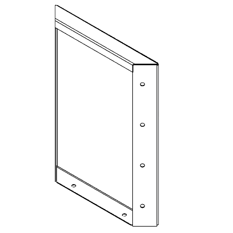 Gepoedercoat staal paneel 40 x 30 cm