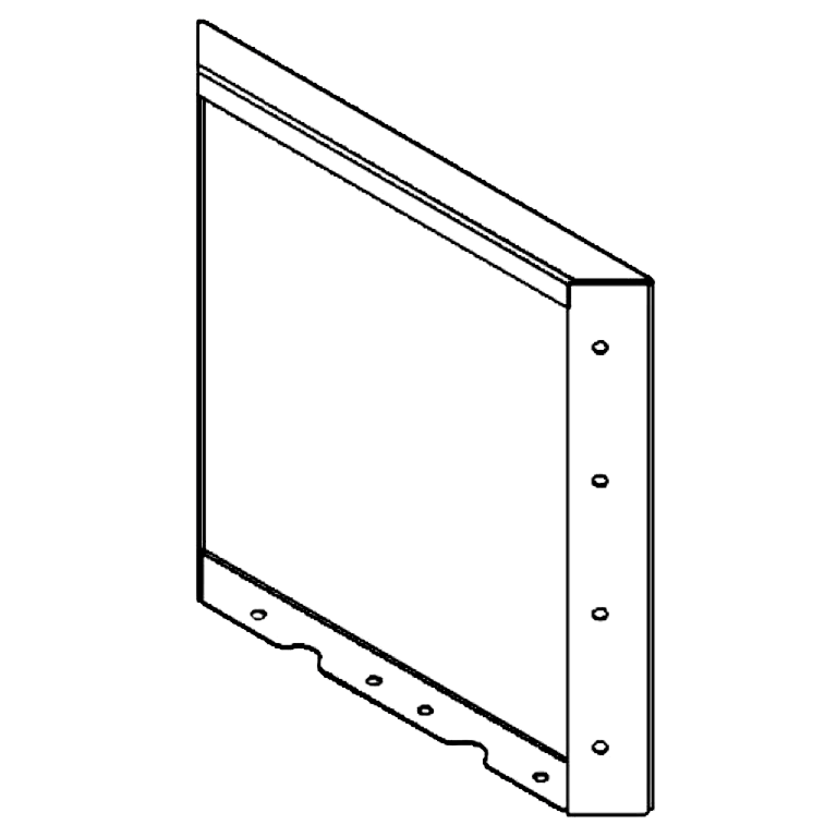 Gepoedercoat staal paneel 40 x 40 cm