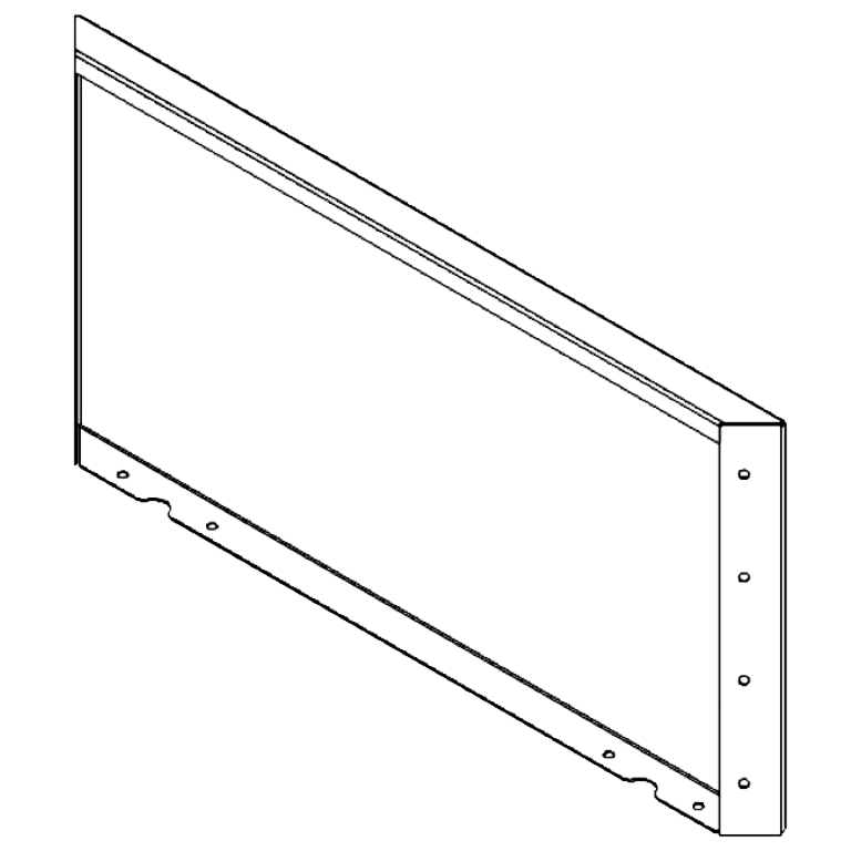 Gepoedercoat staal paneel 40 x 80 cm