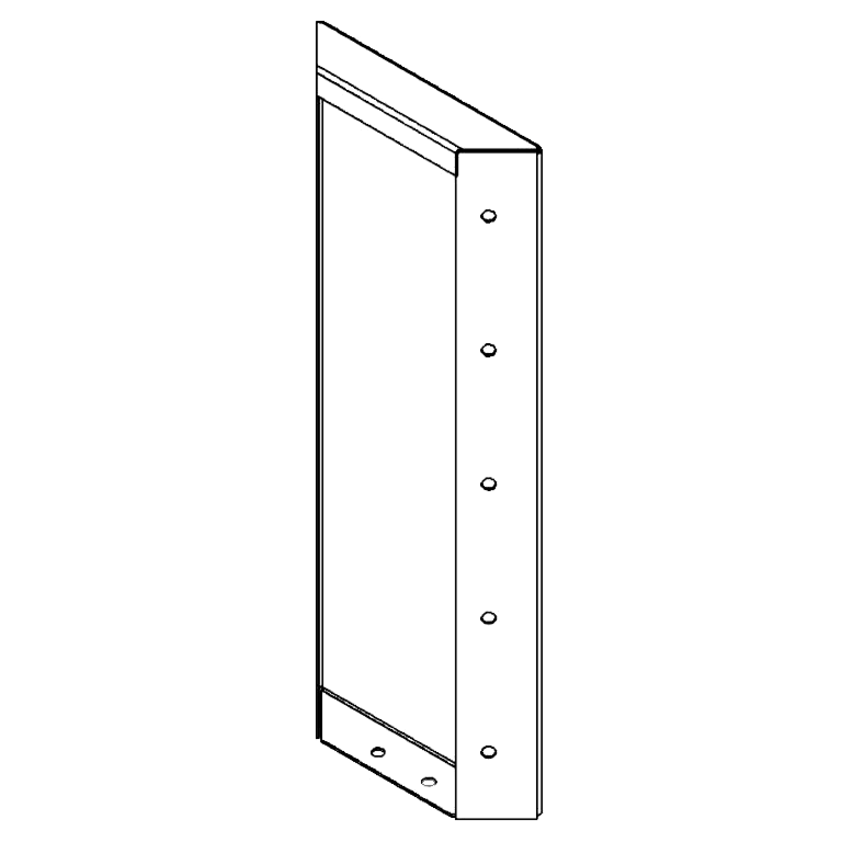 Gepoedercoat staal paneel 50 x 20 cm