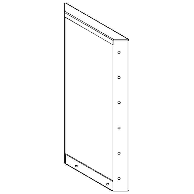 Gepoedercoat staal paneel 60 x 30 cm