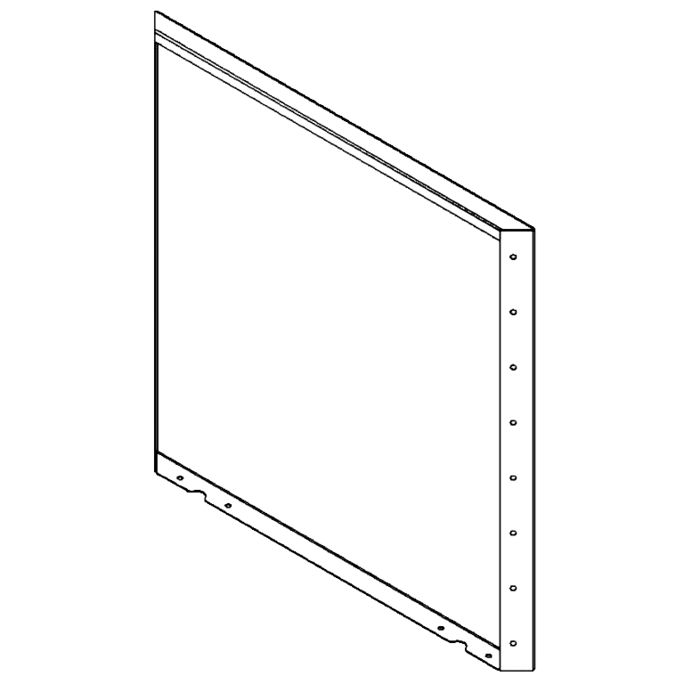 Gepoedercoat staal paneel 80 x 80 cm