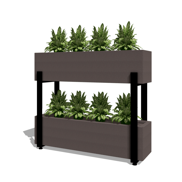 Zwarte plantenbakken flat 80 cm