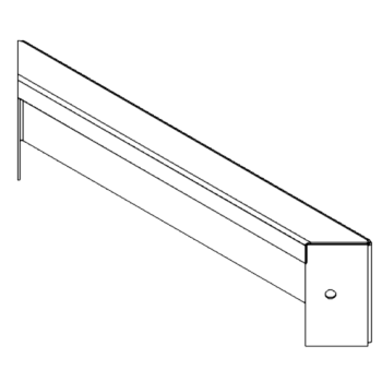 Gepoedercoat staal paneel 10 x 40 cm