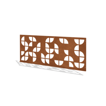 Cortenstaal sierhekwerk geometrisch 149 x 60 cm